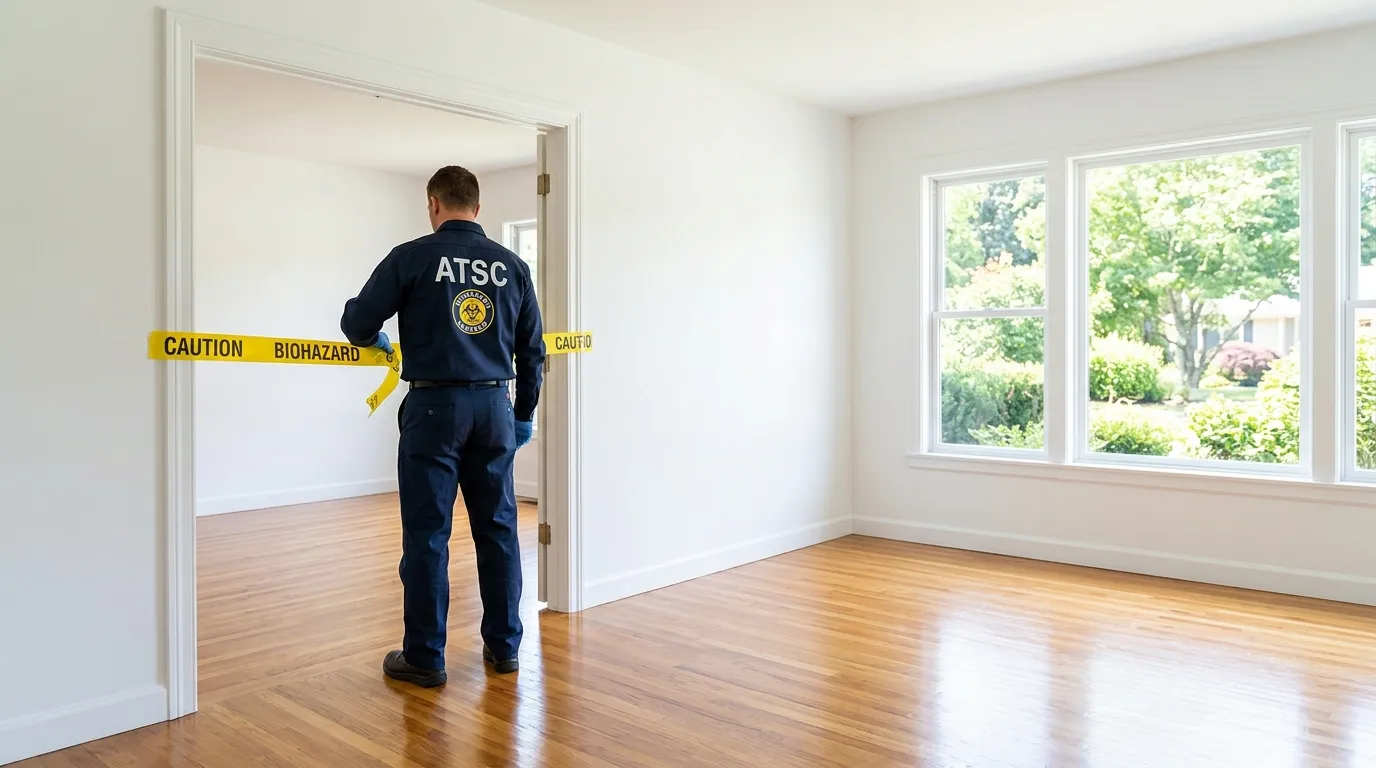 Certified biohazard cleanup crew performing Crime Scene Cleanup in Buechel
